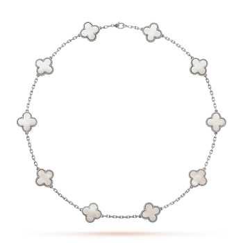 Designer Silver Blommig Halsband - Fyrklöver 10