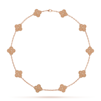 Lyxigt krage med Fyrklöver Design - Rose Gold, 10 Styles
