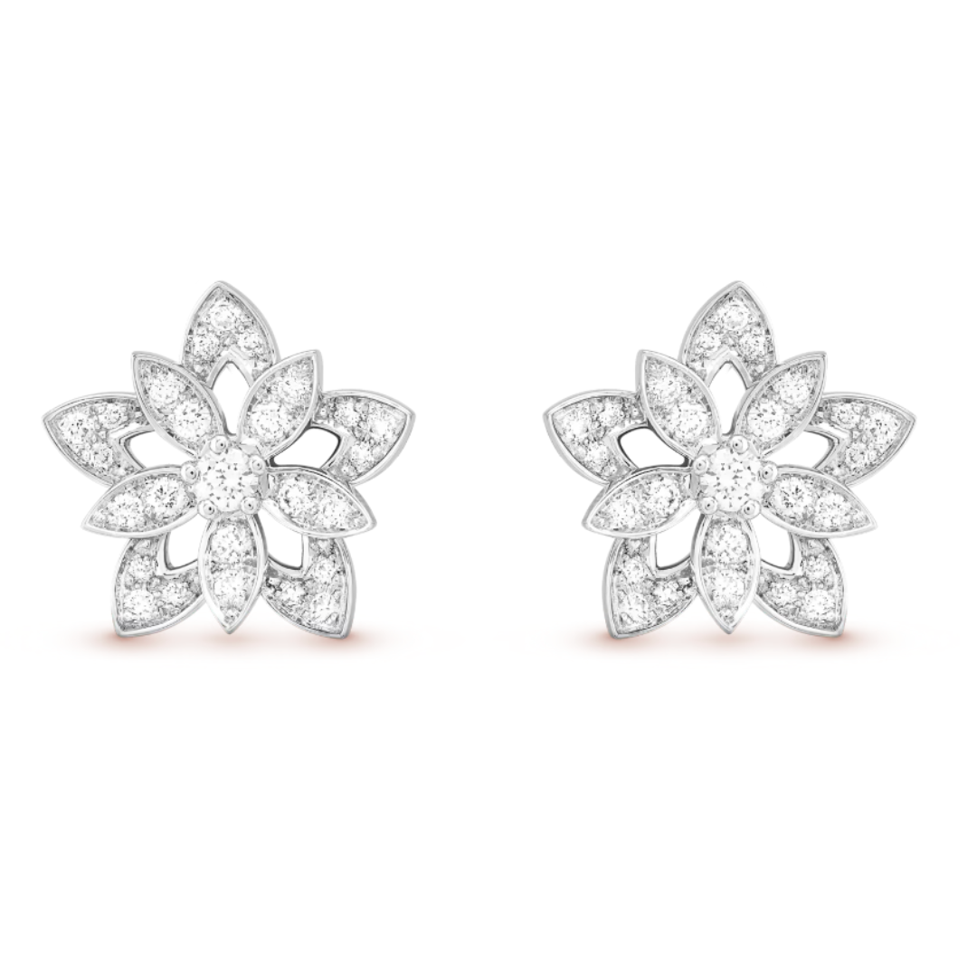 Snöflingeörhängen i Diamant och Silver