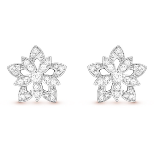 Snöflingeörhängen i Diamant och Silver