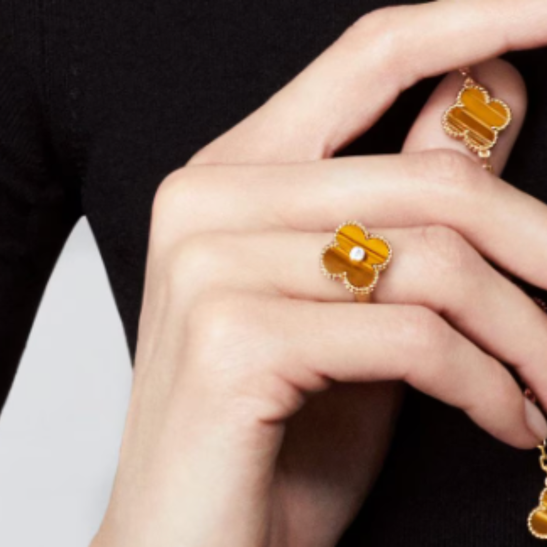 Bärnstensring - Orange &amp; Guld
