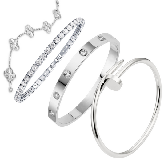 Staplad elegans i silver
