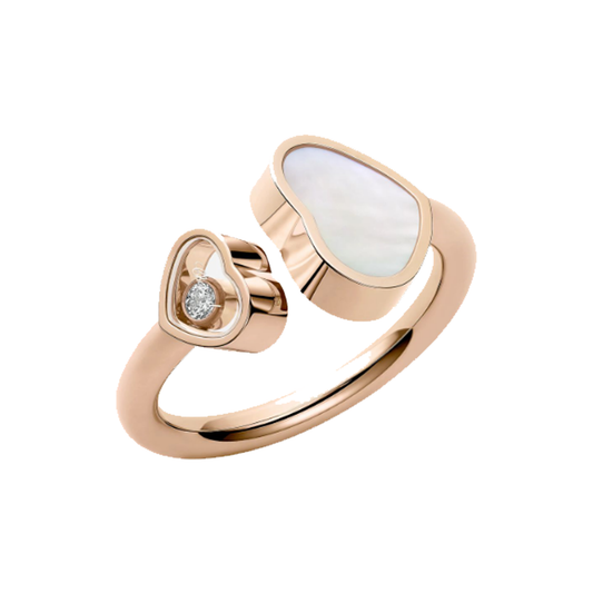 Ring i roséguld och vitt hjärtmönster