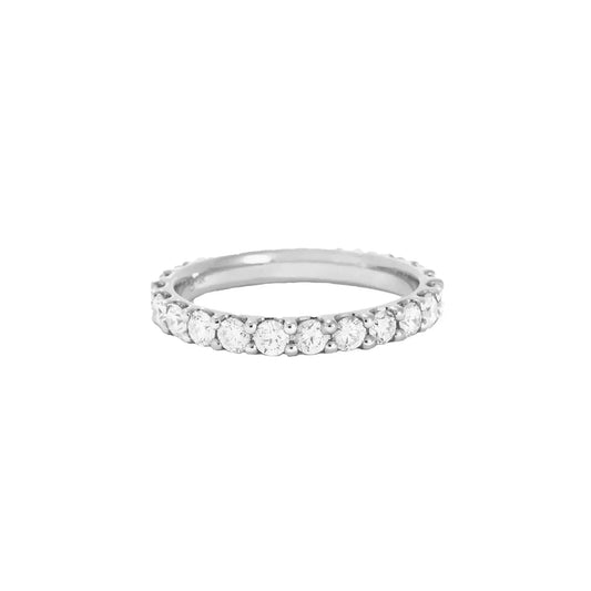 Bärnstensfärgad kattring - Silver med diamanter
