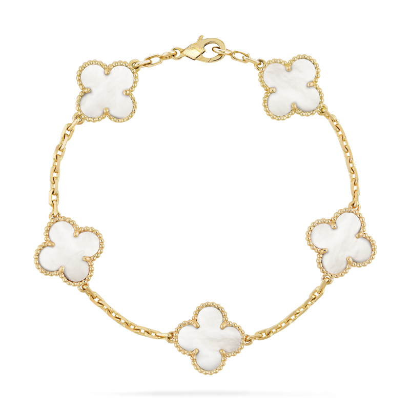 Armband med livfull blommig skönhet - Vit