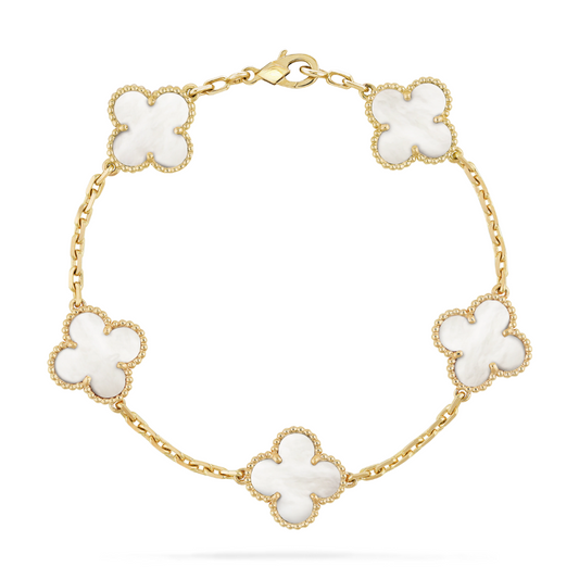 Armband med livfull blommig skönhet - Vit