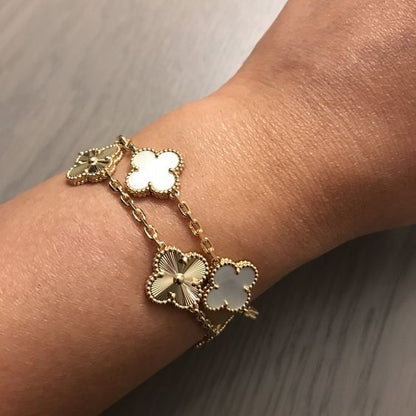 FYRA-KLÖVERBLAD ARMBAND LUCKY GULD