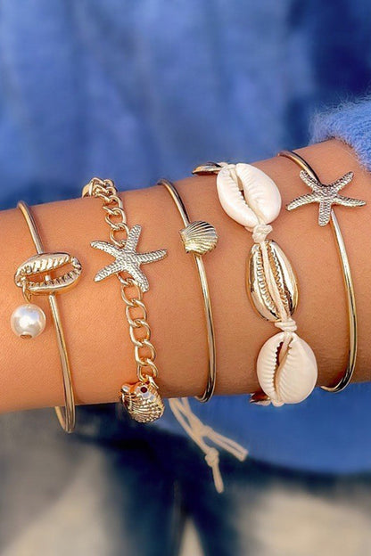 Armband med Snäckor och Sjöstjärnor
