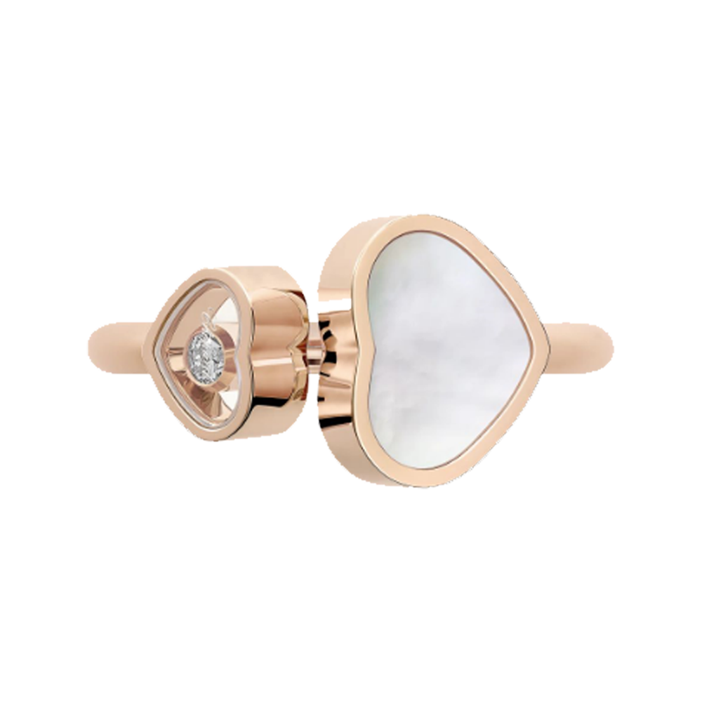 Ring i roséguld och vitt hjärtmönster